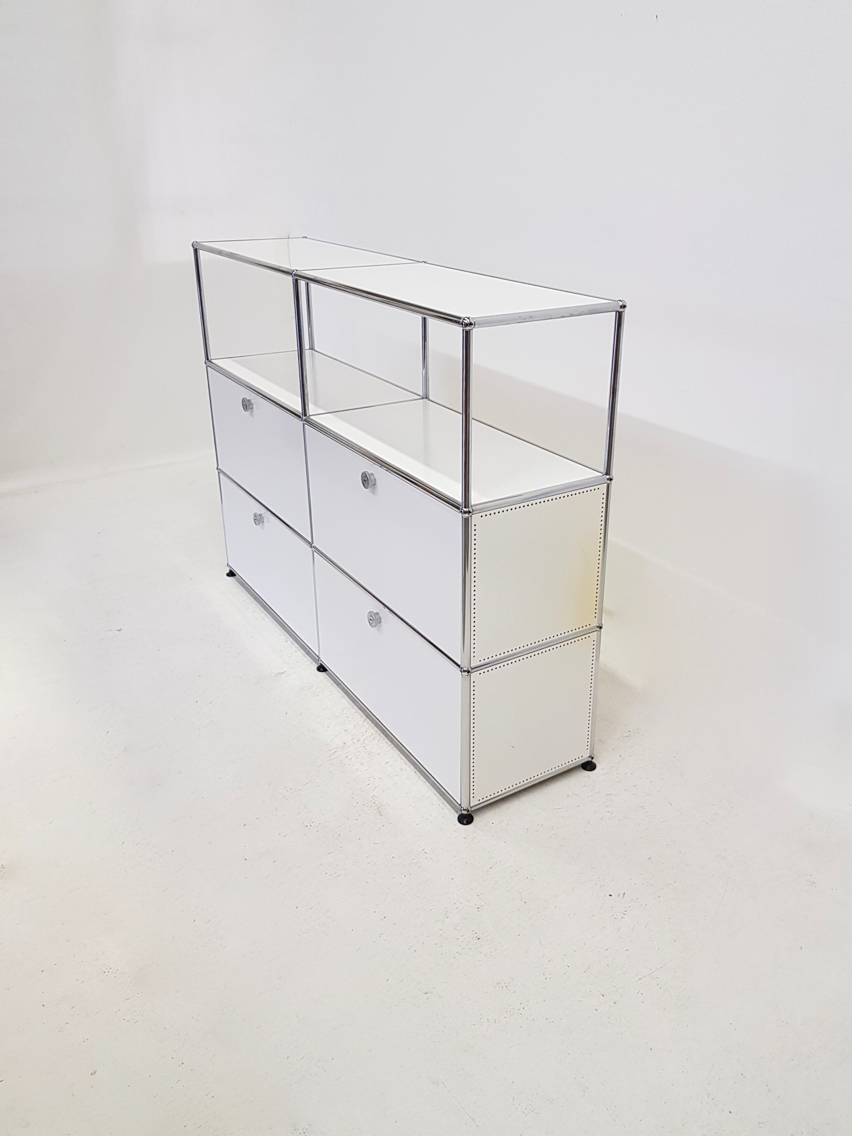 USM haller white furniture - highboard with 4 hatch doors