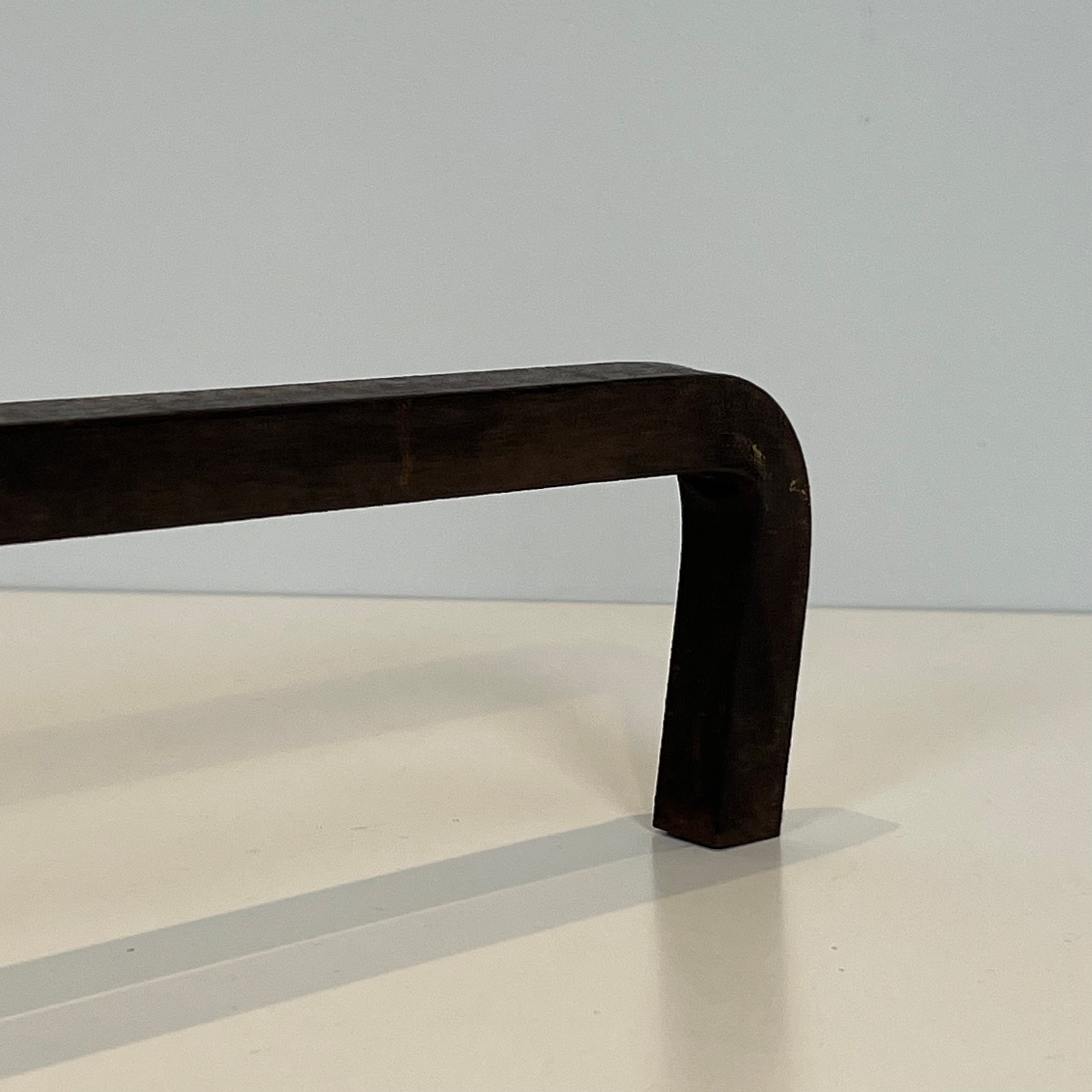 Pair of modernist wrought iron fire dogs