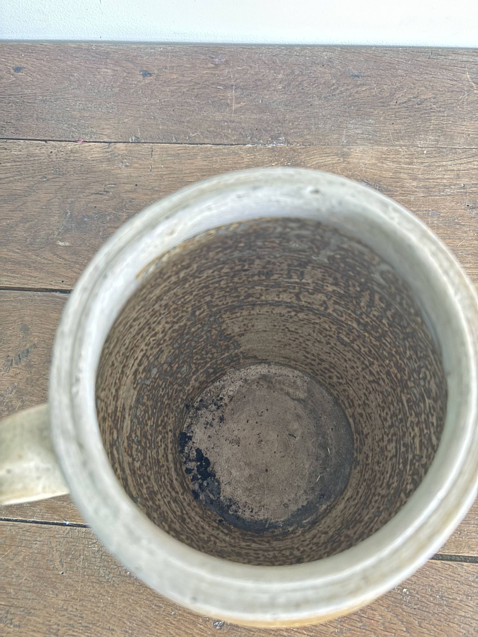 Ancien pot à graisse/vase en grès vernissé vintage – 2 anses