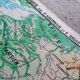 Old physical France map N°11 Hatier Kaeppelin cardboard.
