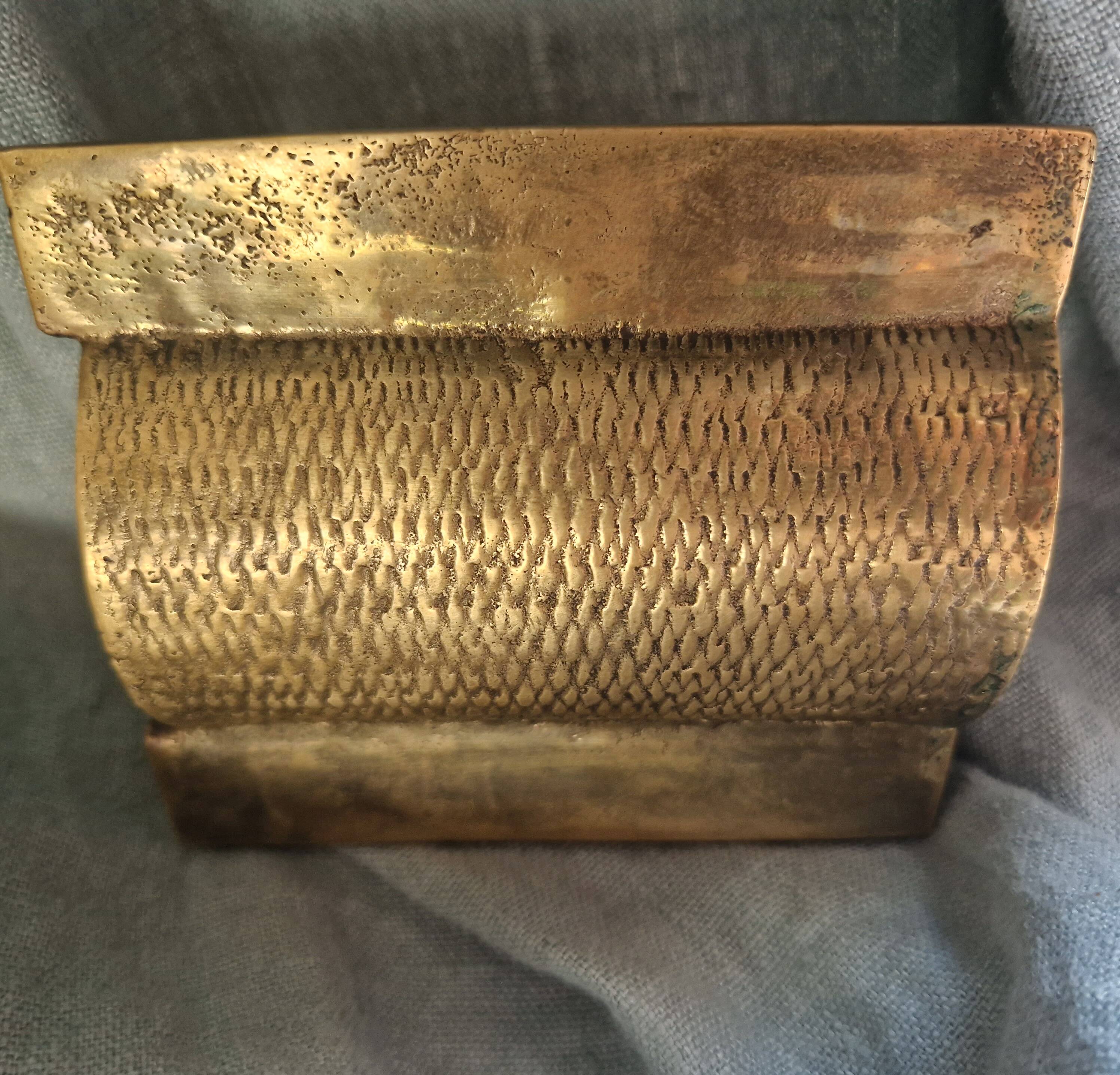 Bougeoir brutaliste'60-'70  en bronze ciselé