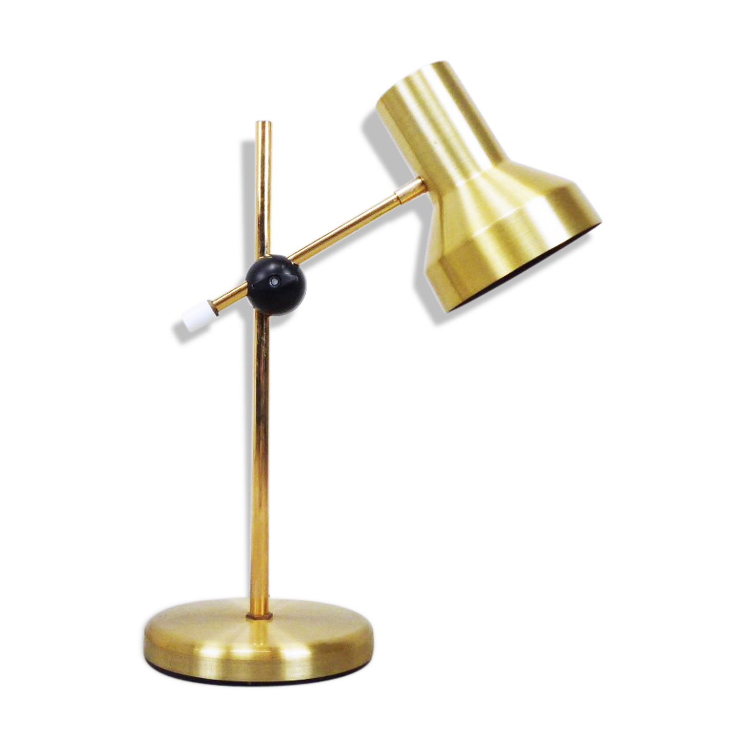 Articulated golden metal table lamp