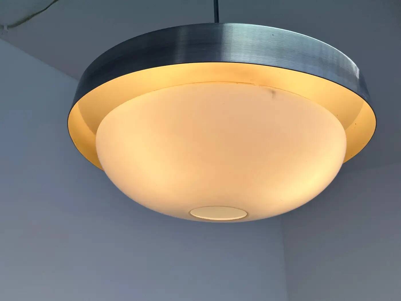 Space age aluminium midcentury UFO pendant - 1970s