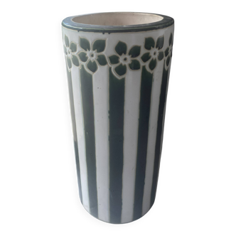 Pot céramique vert et blanc
