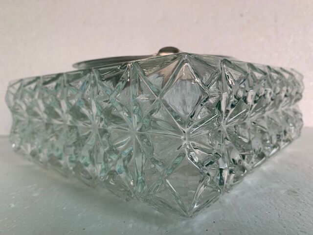 Ceiling lamp wall lamp square window in chiseled glass from the 60s and 70s