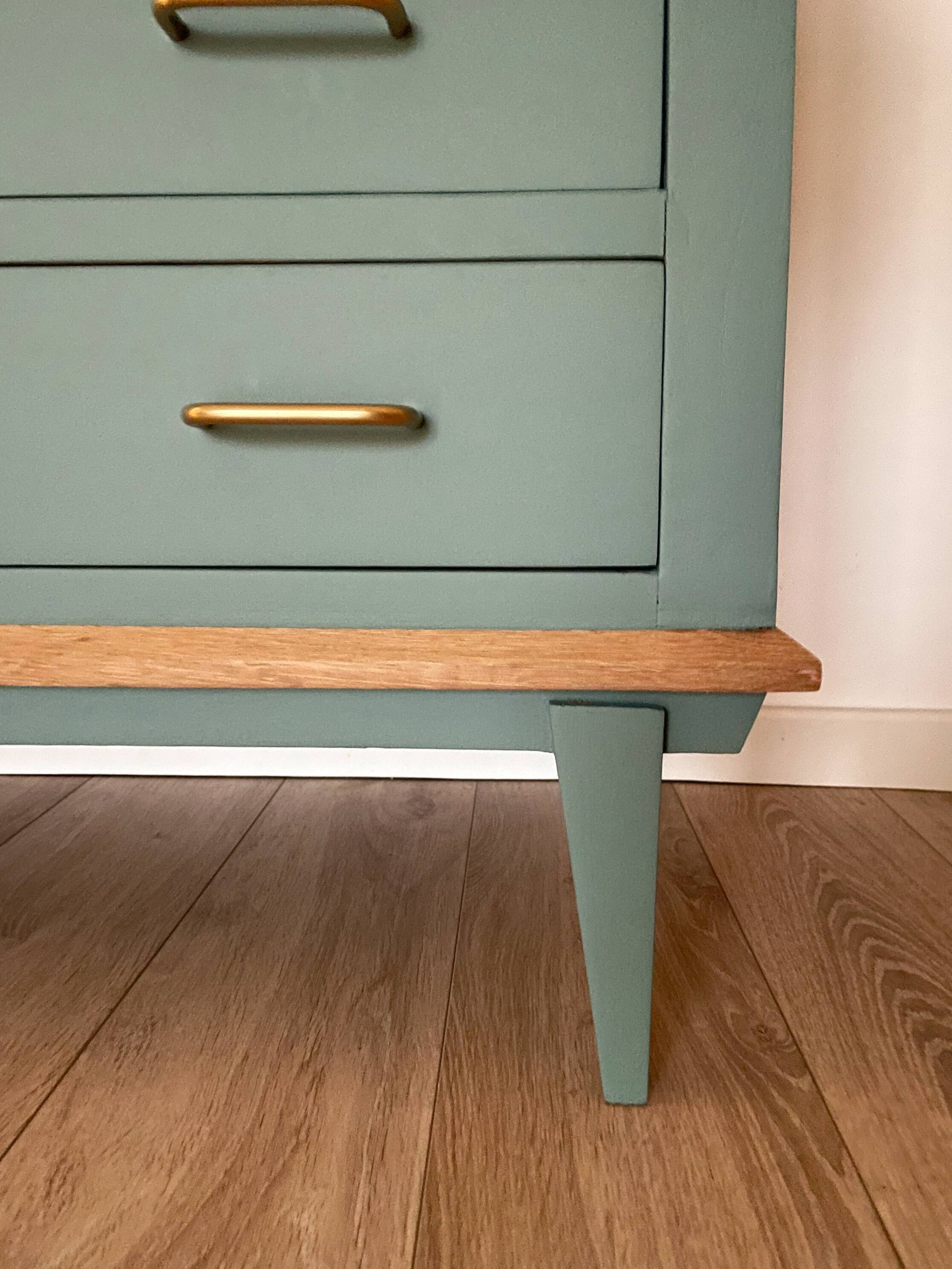 Vintage dresser, celadon green