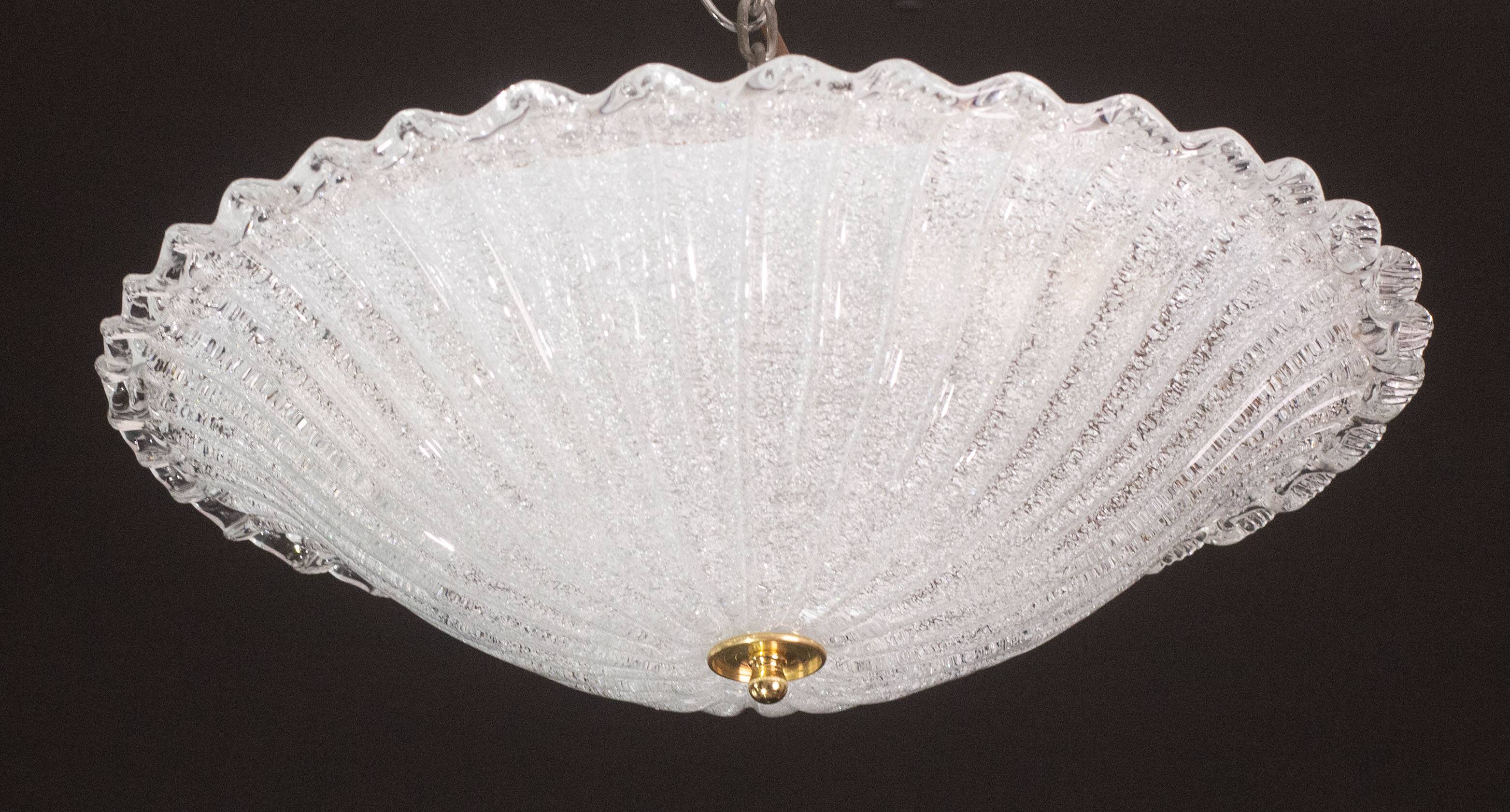 Charming Italian Trasparent Murano Glass Ceiling Fixture, Murano, 1960