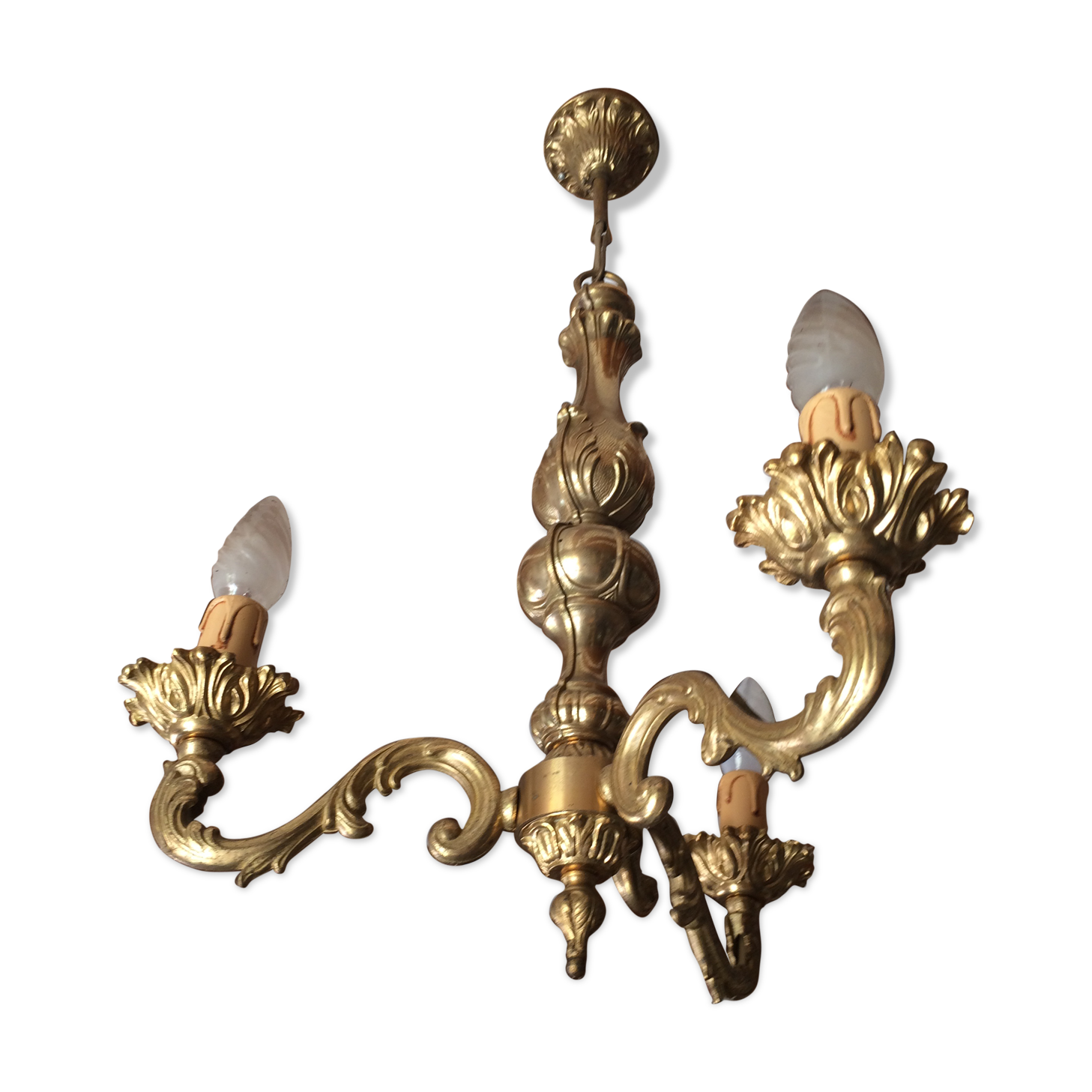 Brass chandelier 3 branches