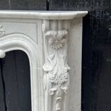 Louis XV style fireplace in Carrara marble circa 1980