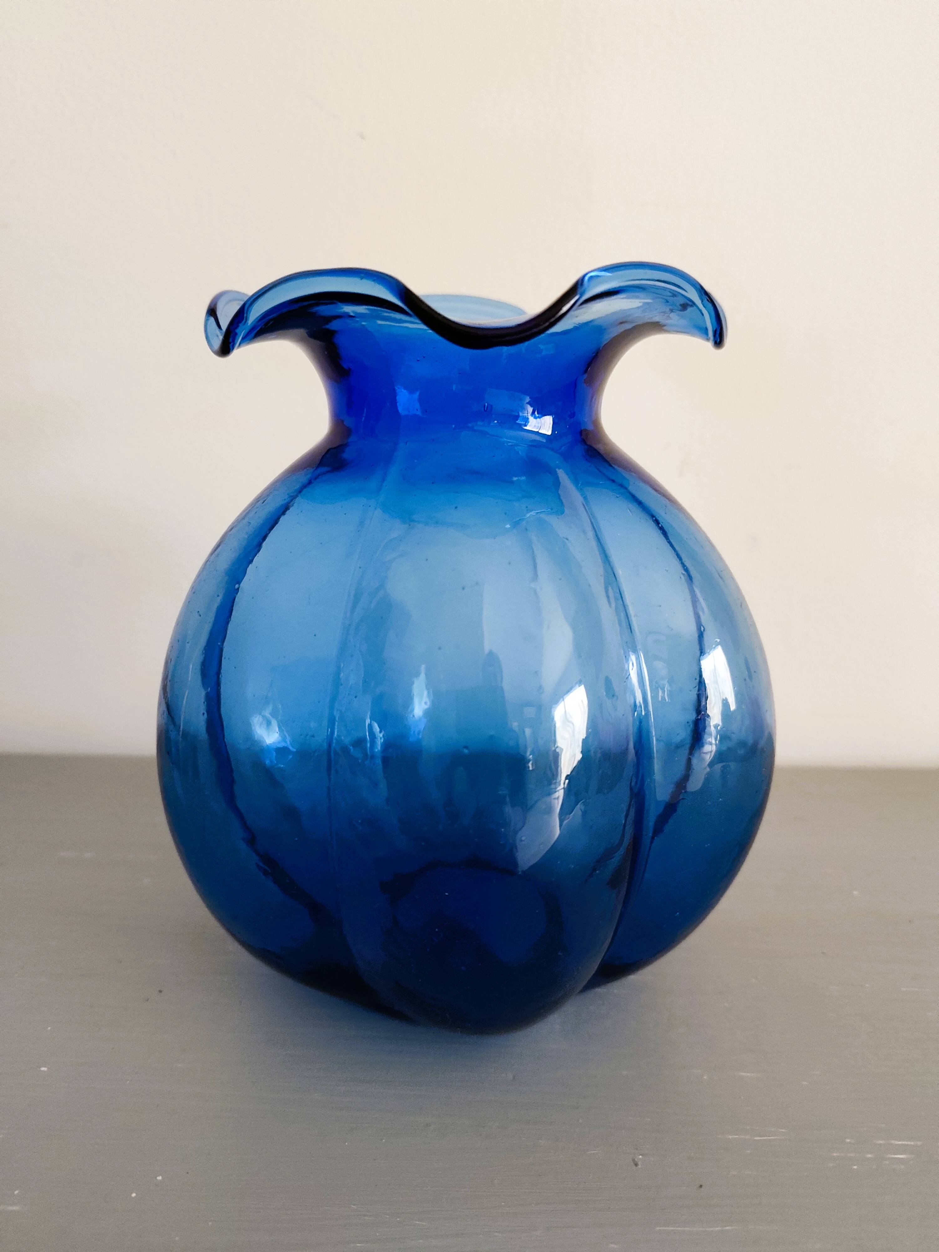Cobalt blue glass vase