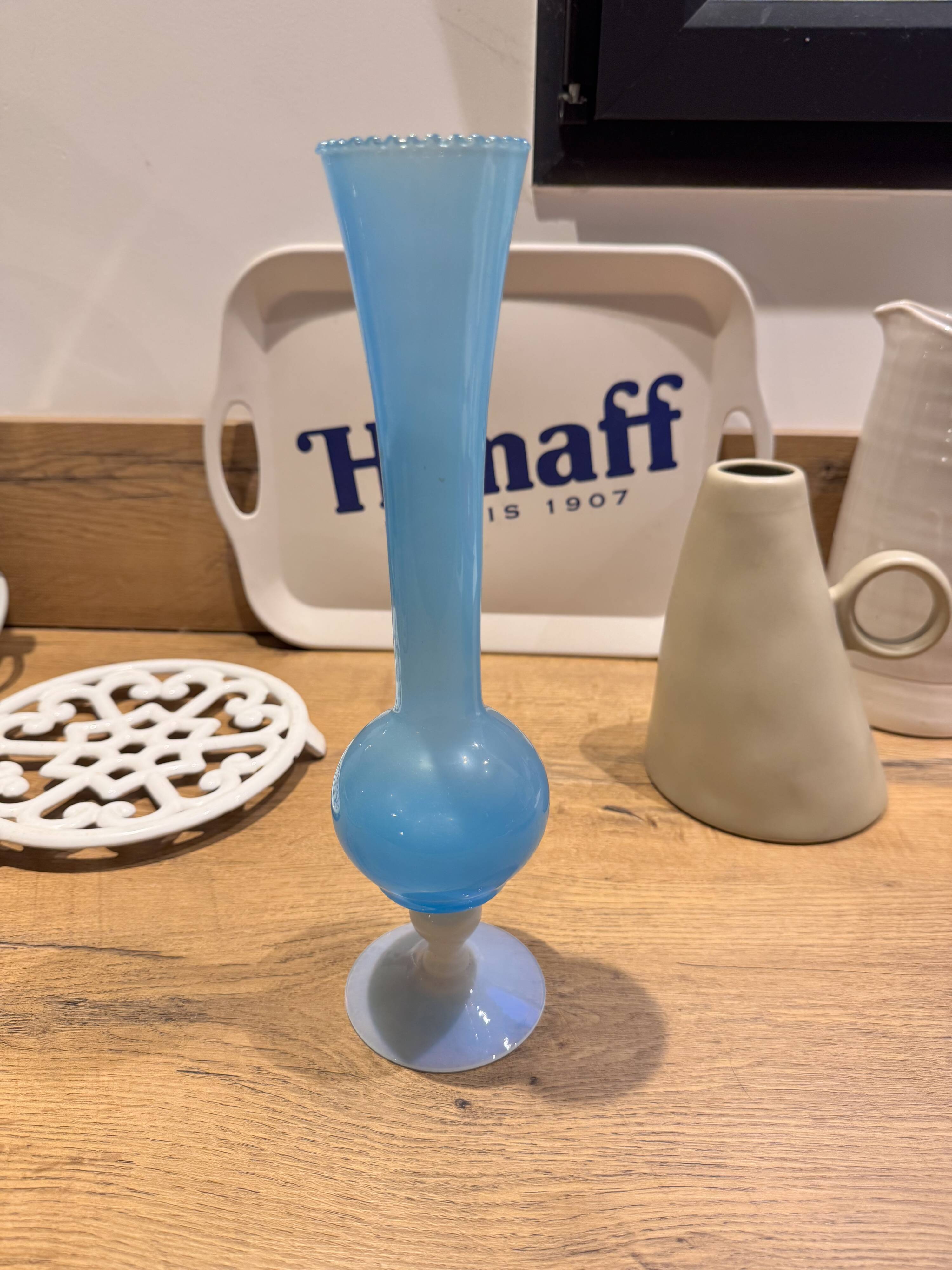 Vintage blue opaline soliflore vase