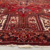 Antique Heriz Rug 335x235 cm Wool Oriental Hand Made Carpet Red, Brown, Blue