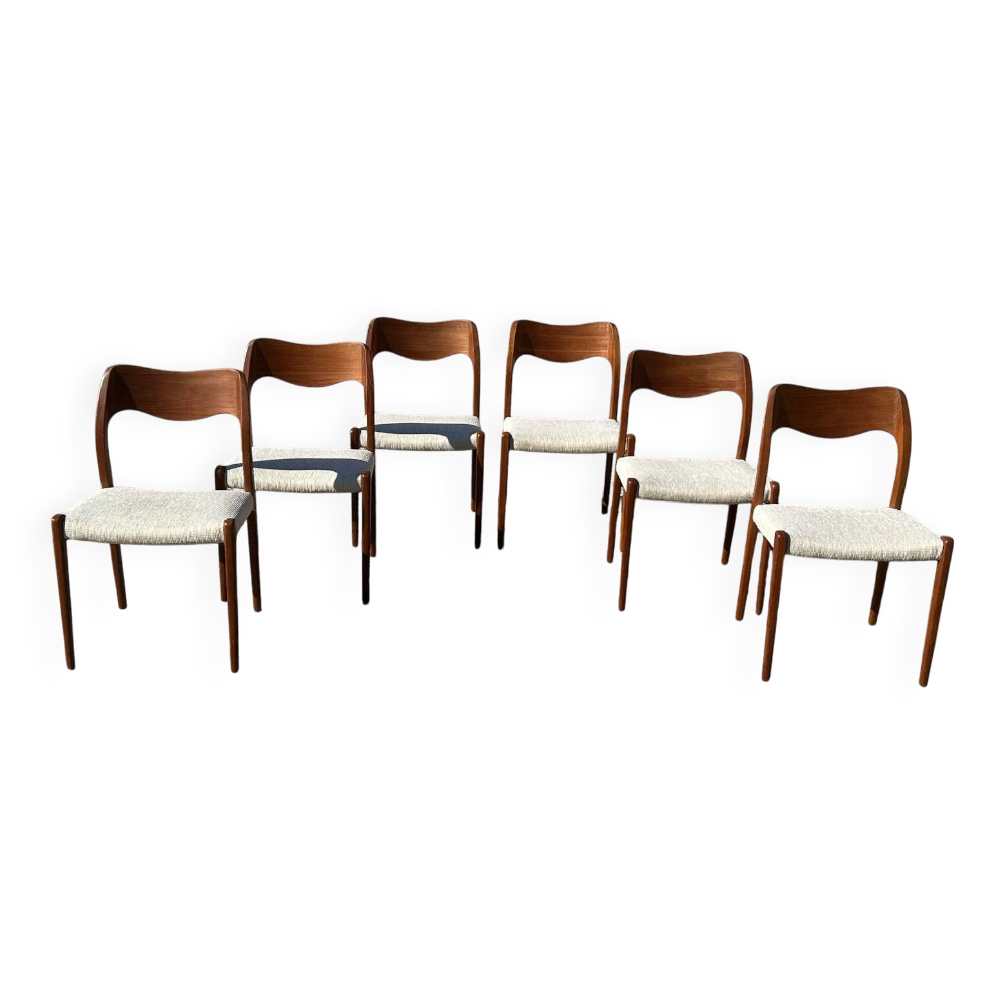 Lot of 6 teak chairs by Niels Otto Møller model 71.