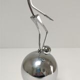 Sculptural metal paper press design 90s