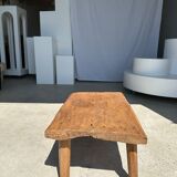 table basse en teck blond quadripode