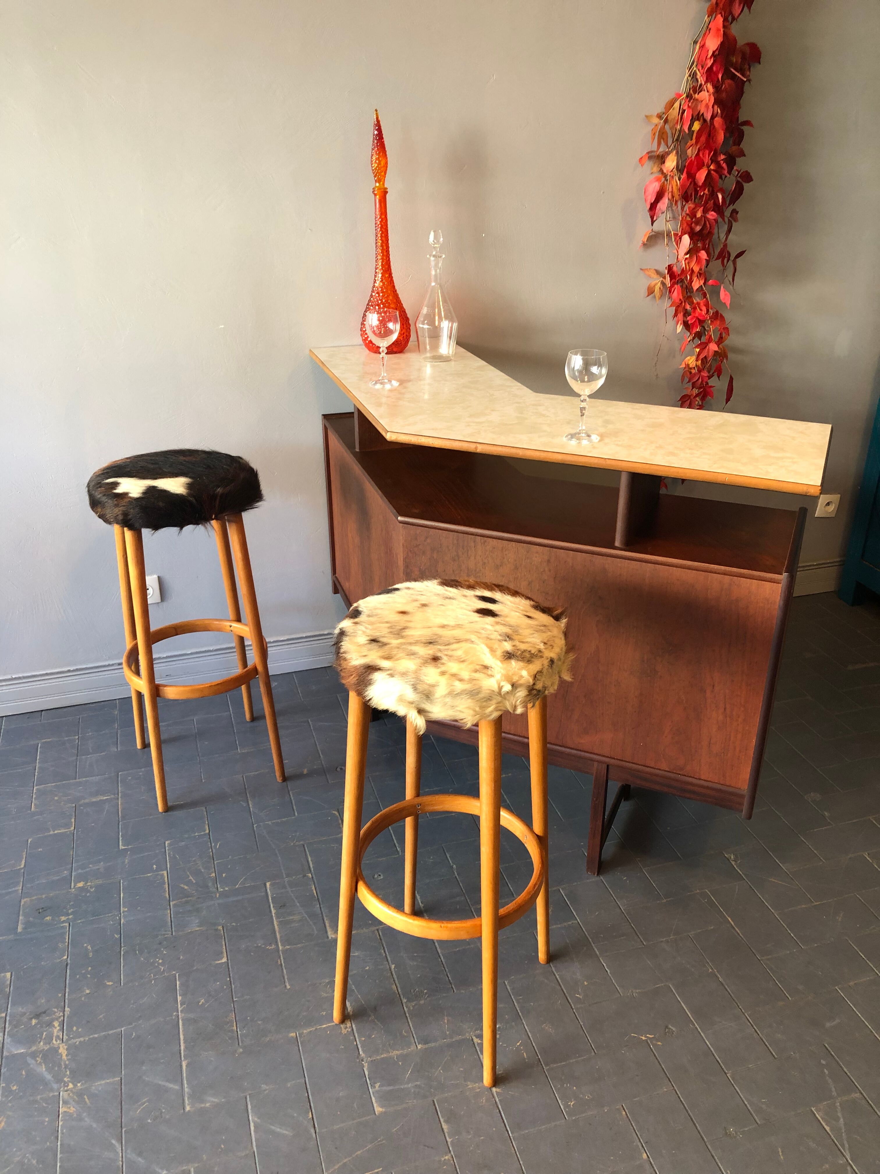 Duo of vintage bar stools