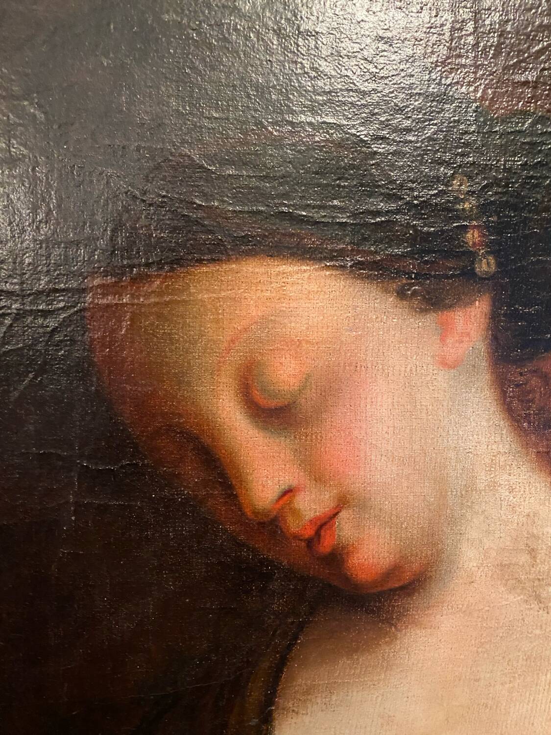 Old portrait of a young girl