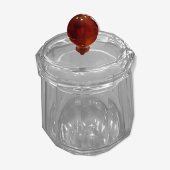 Bonbonnière ou sucrier en cristal et bakelite