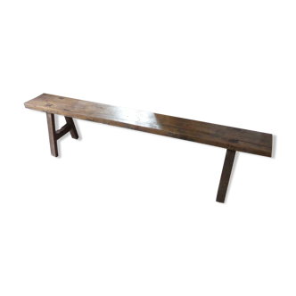 Antique brutalist wooden bench