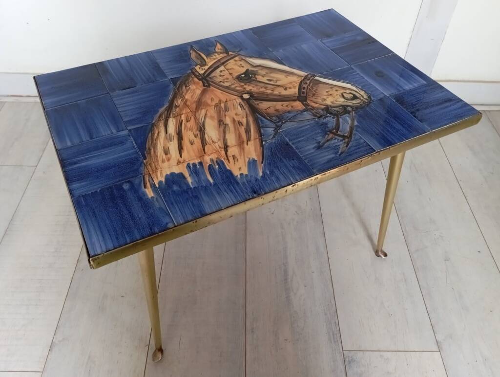 50s ceramic horse coffee table