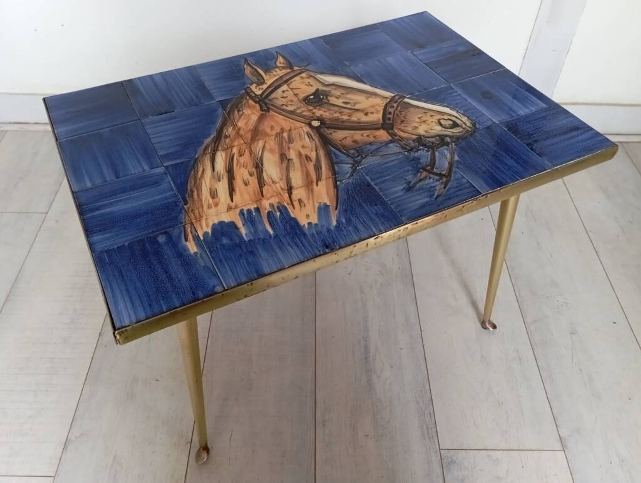 50s ceramic horse coffee table
