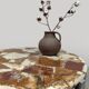 Midcentury stone onyx marble round coffee table ‘Eclectic’