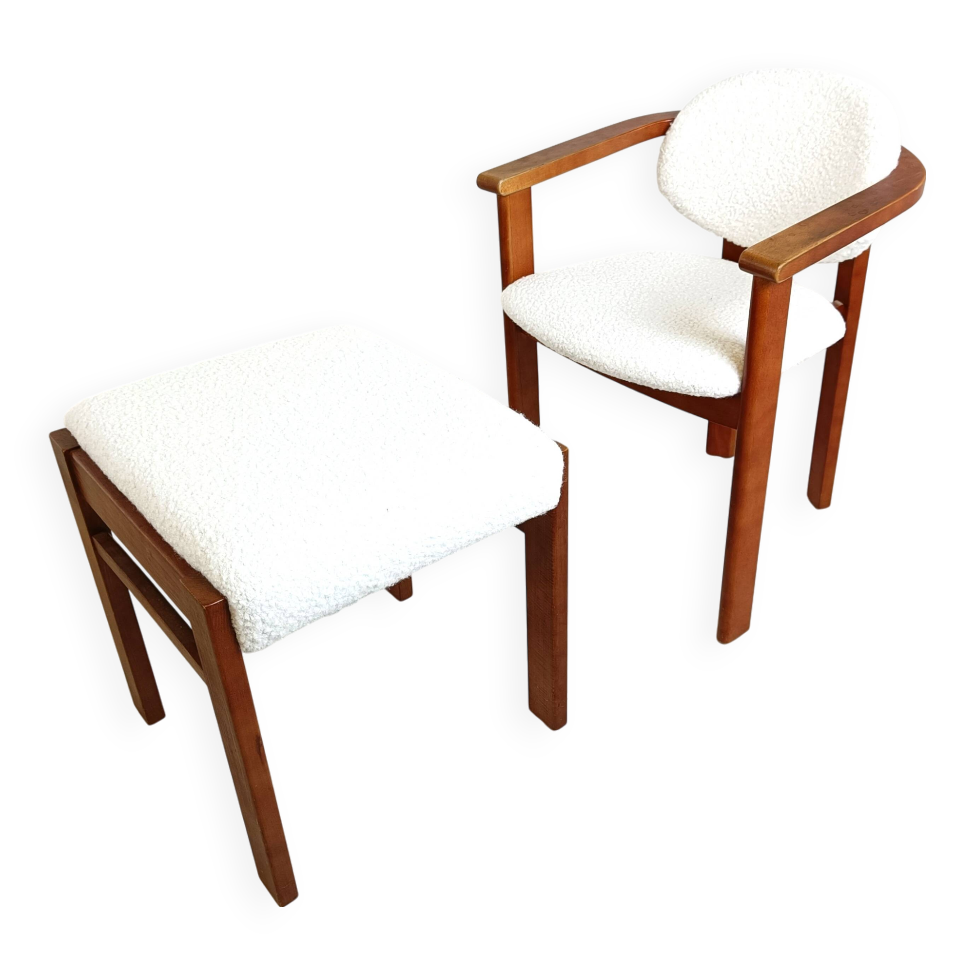 Vintage armchair with footstool, 1960s