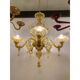 Venetian Murano-Style Chandelier in Transparent and Amber Glass with Flower