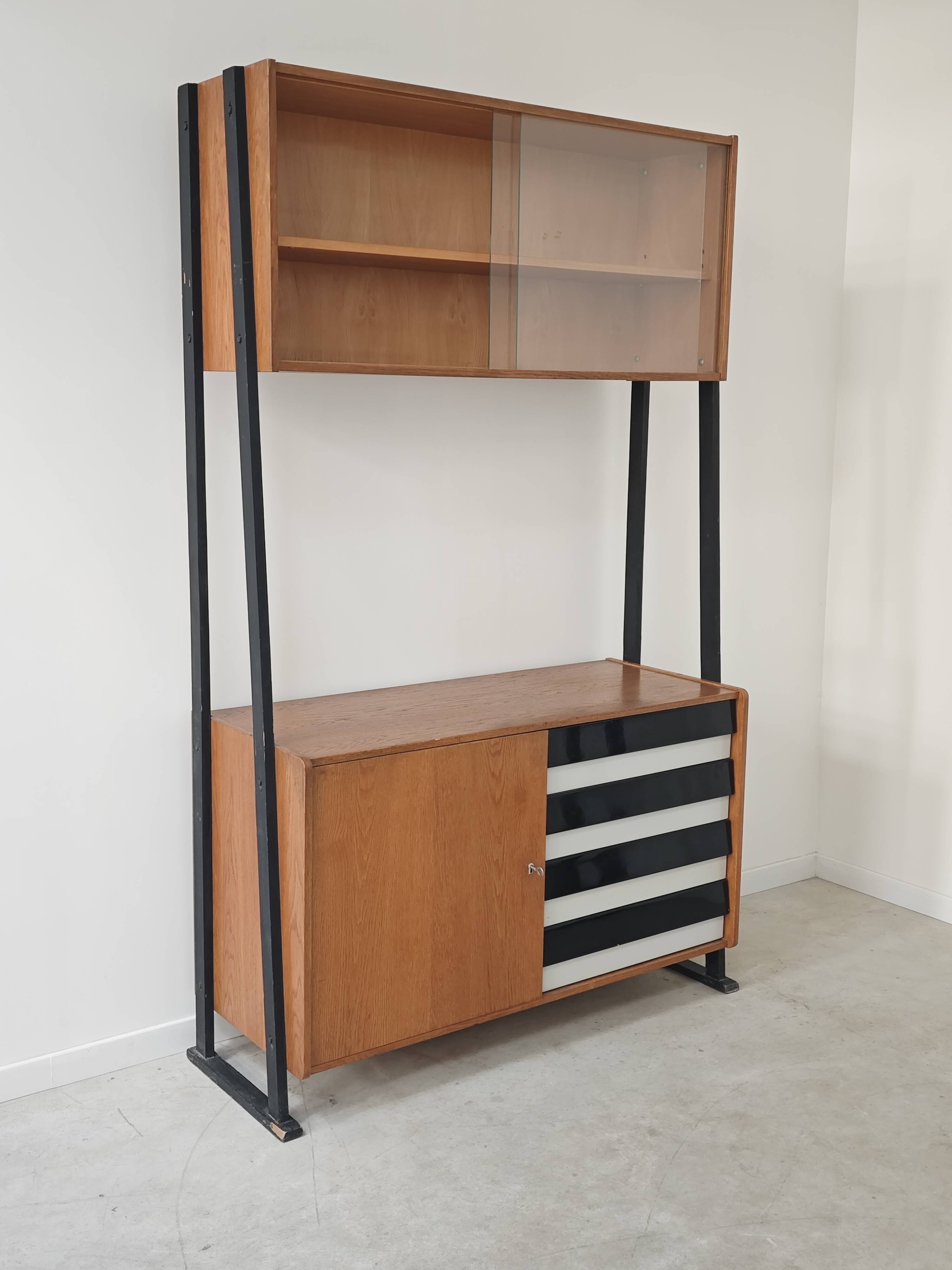 Library buffet U 458 black by Jiri Jiroutek for Interier Praha 1960