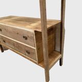 Art deco shelf display case in solid fir 20th century