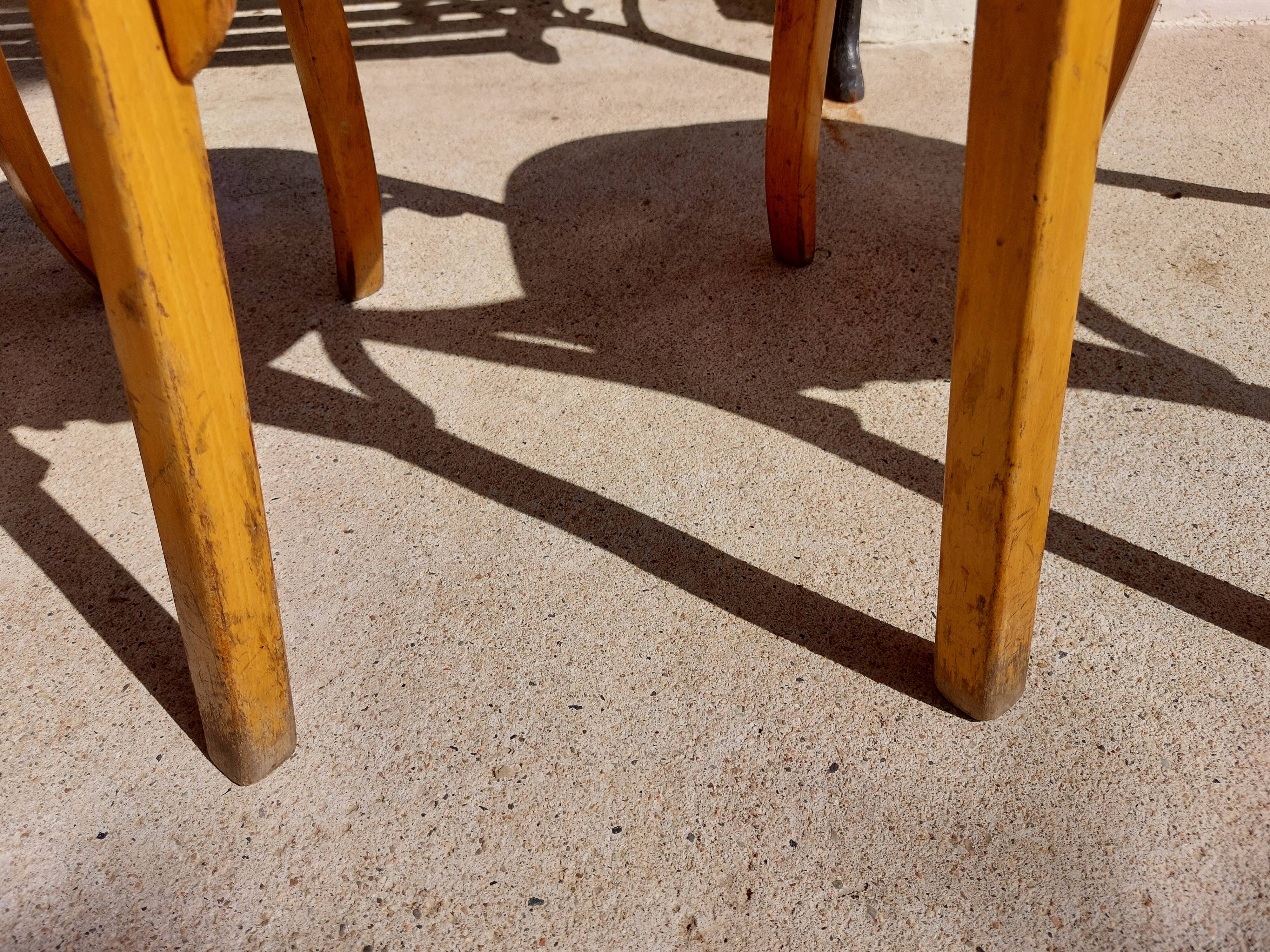 4 Baumann bistro chairs, different shades, vintage