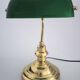 Lámpara vintage de banquero de cristal verde opalino