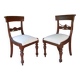 Pair of English Regency style chairs, white terry fabric