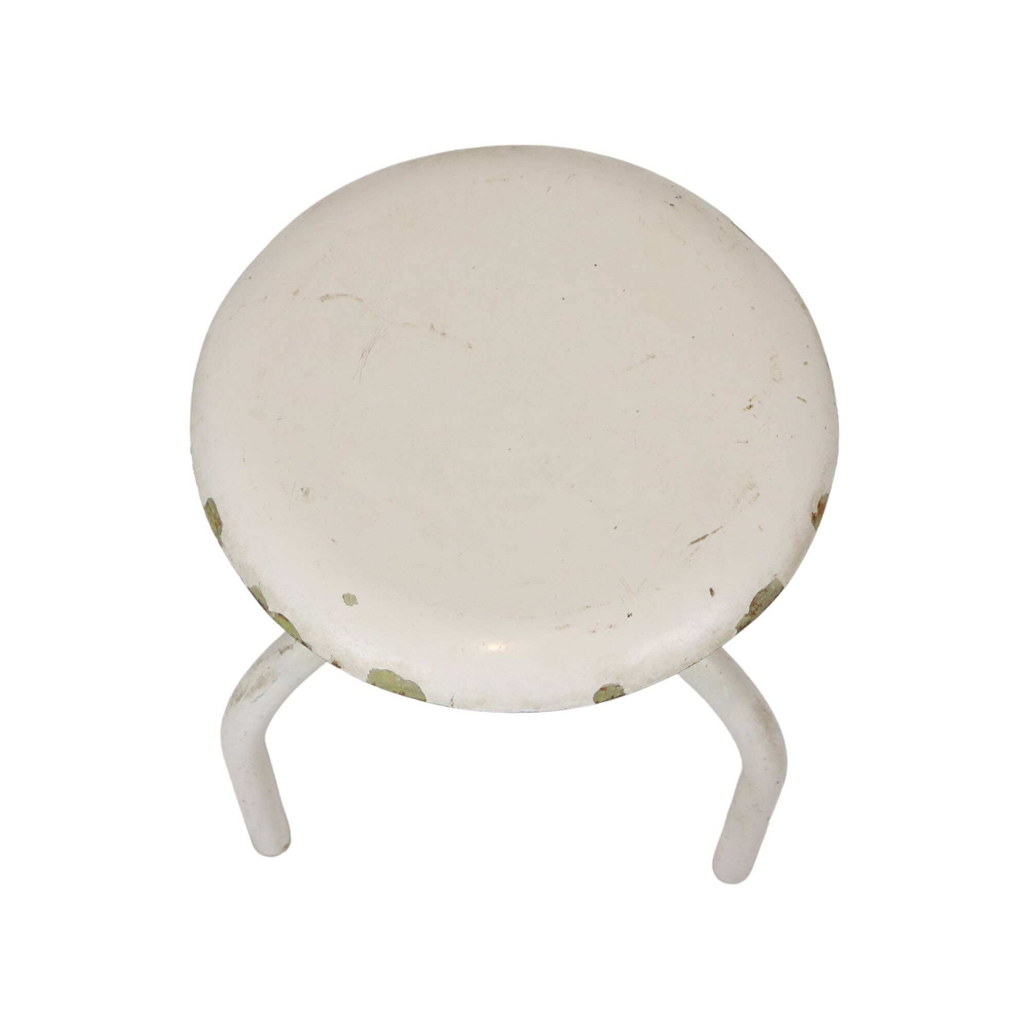 Industrial Antique Metal Doctor's Stool Lab Stool Early 20th Century