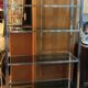 Design shelf Roche Bobois, chromed metal and smoked glass