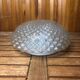 Old molded glass ceiling light + vintage white metal support