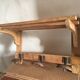 Wood shelf and metal hooks