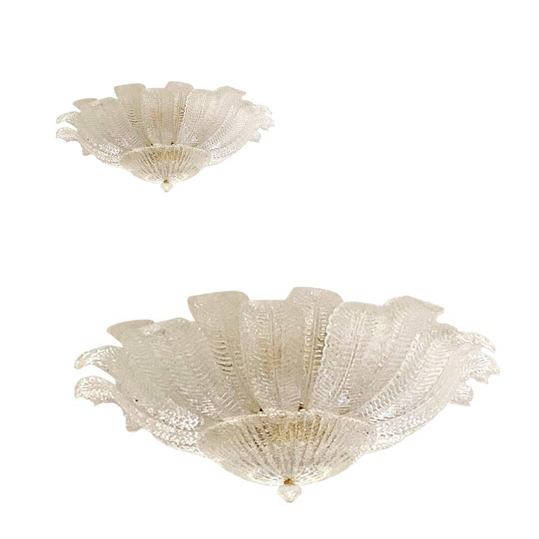 Italian impressive murano glass sputnik chandelier flush mount, lot of 2 or a pair of chandeliers
