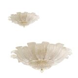 Italian impressive murano glass sputnik chandelier flush mount, lot of 2 or a pair of chandeliers