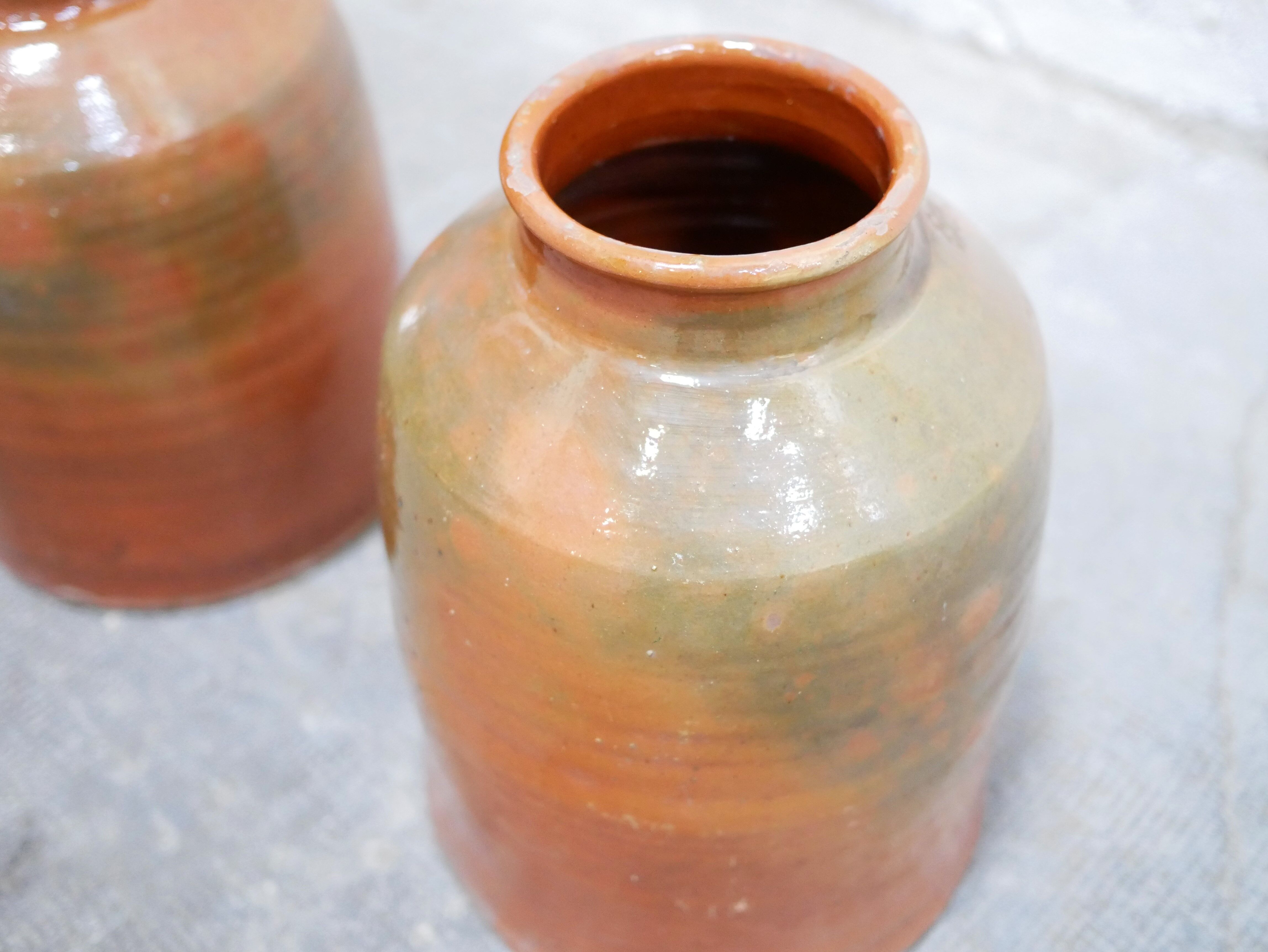 Vintage glazed terracotta pot