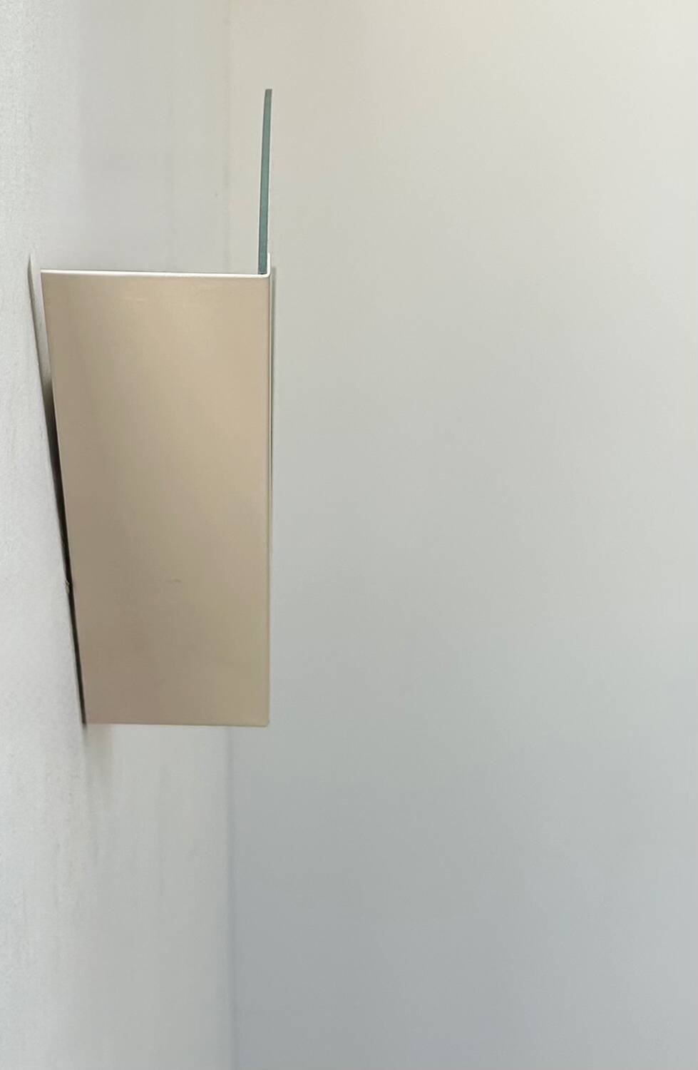 Vintage wall lamp, beige lacquered metal and sandblasted glass, France 1970