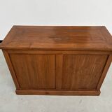 Two-sided paneled counter, bottle storage