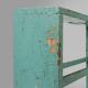 Industrial small mint-colored rack or bookcase with 4 shelves and beautiful patina, Belgium, 1920s