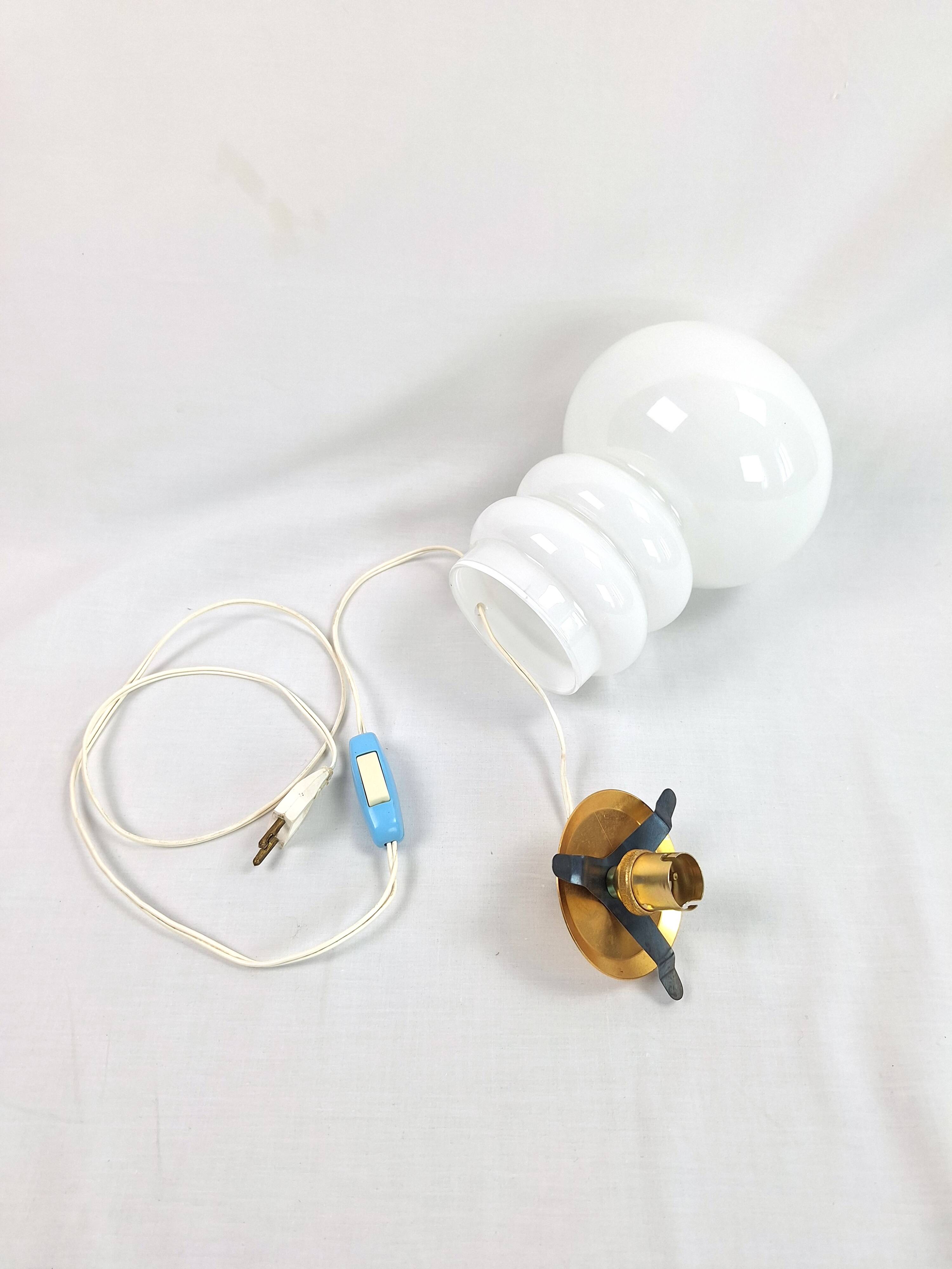 Lampe verre 70s vintage space age art déco