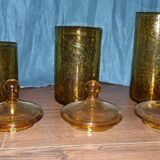 Blown and bubbled glass jars