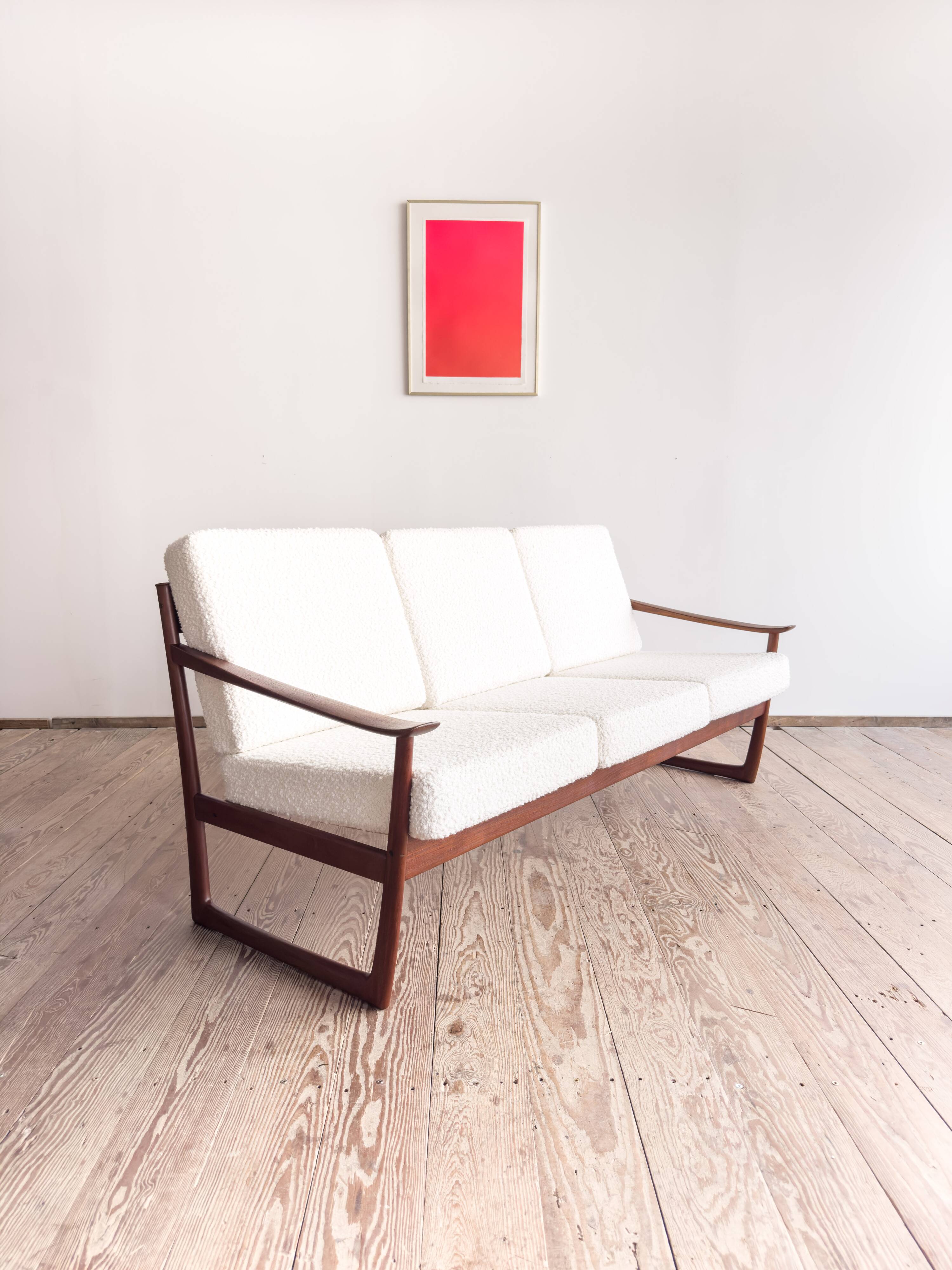 Canapé FD130/3 by Hvidt Mølgaard, Mid Century sofa in teak, Denmark