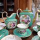 Ancient porcelain floral tea service