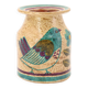 Vase Carmo Saude en céramique décor oiseaux et fleurs, années 70