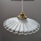 Old hanging lamp in white pleated opaline Art Deco 1930 Ø 25 cm