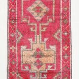 3x10 Pink & Red Tribal Vintage Runner Rug, 80x306Cm